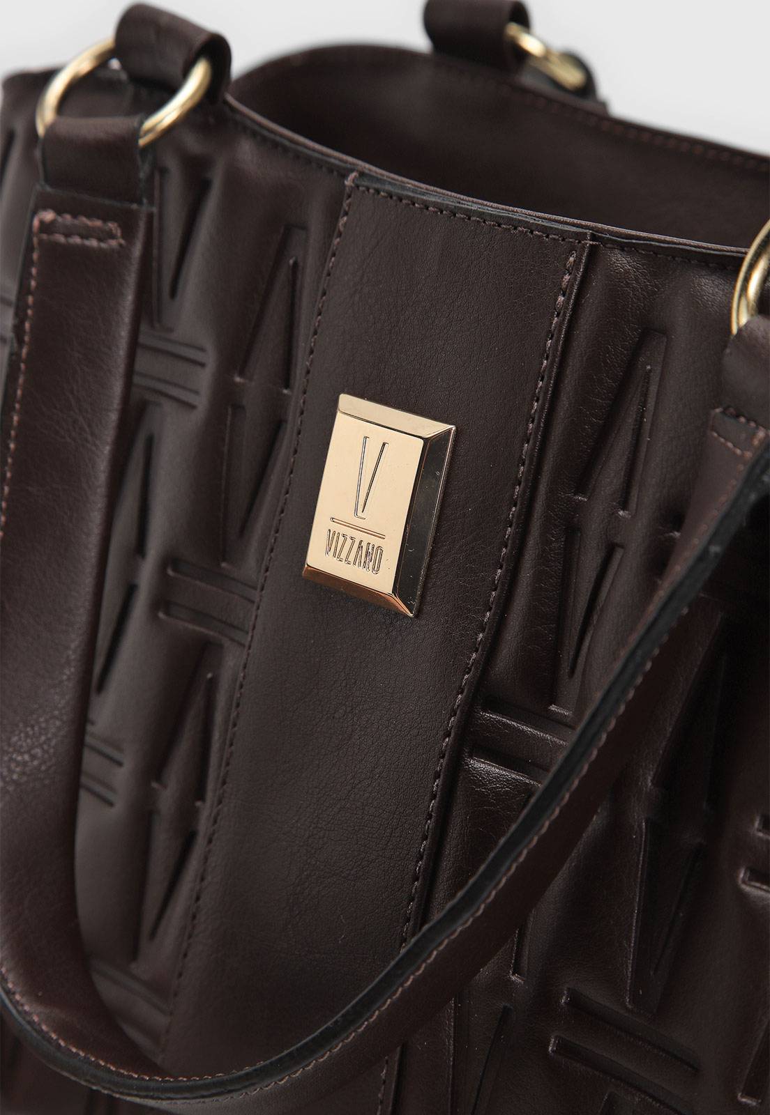 Bolsa Tiracolo Vizzano Alça Dupla Café - Imagem 5