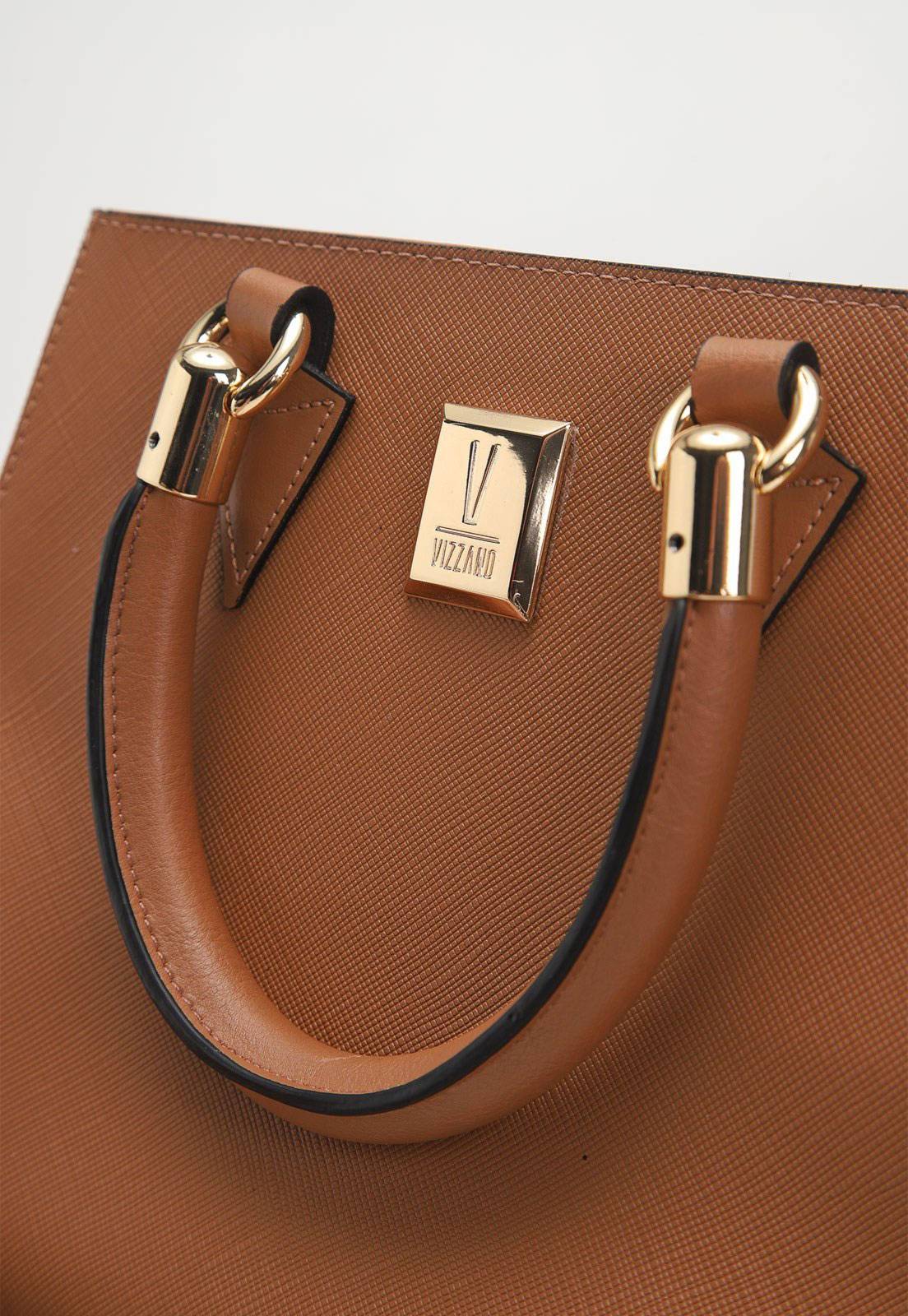 Bolsa Tiracolo Vizzano Alça Dupla Caramelo - Imagem 4