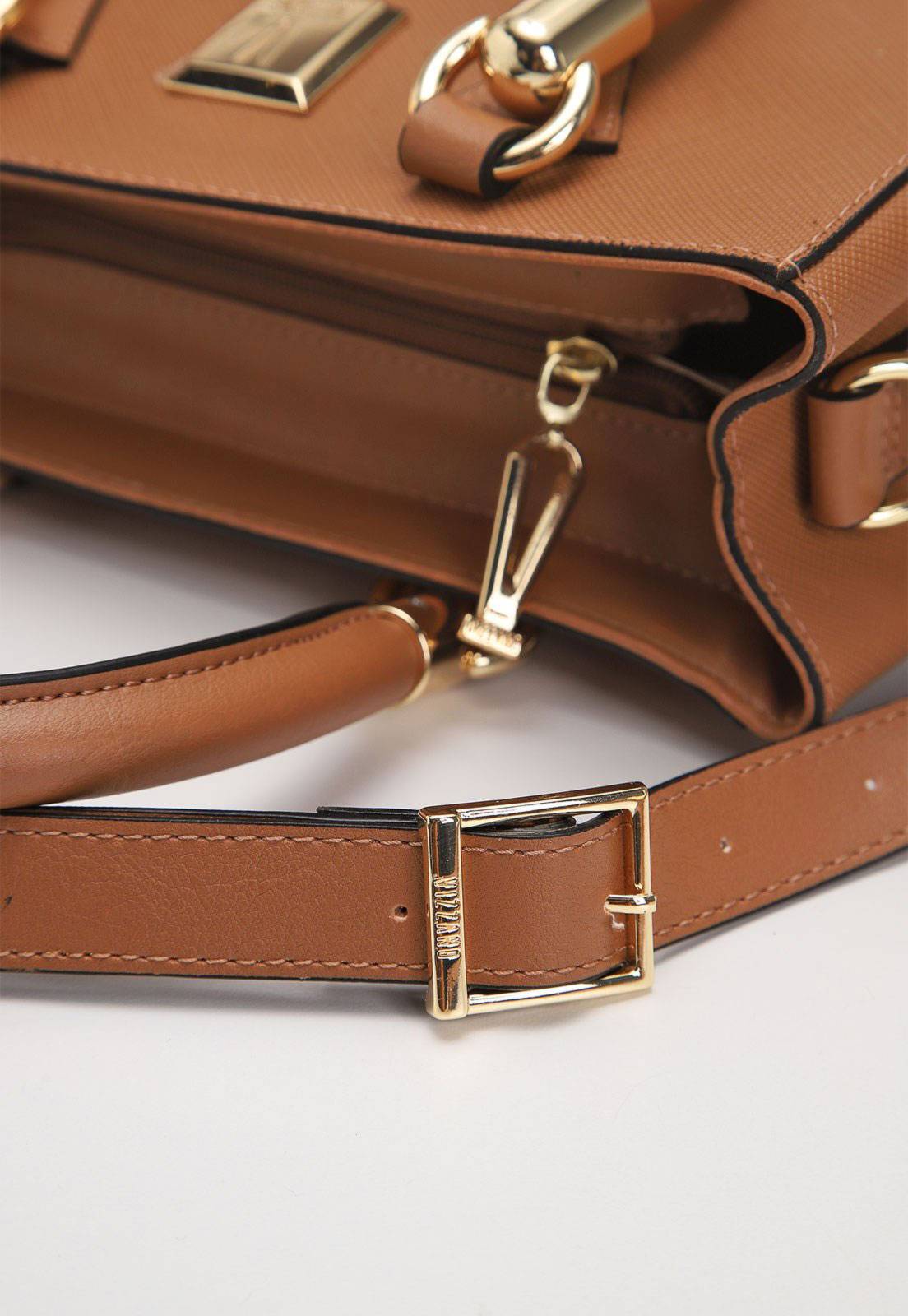 Bolsa Tiracolo Vizzano Alça Dupla Caramelo - Imagem 5