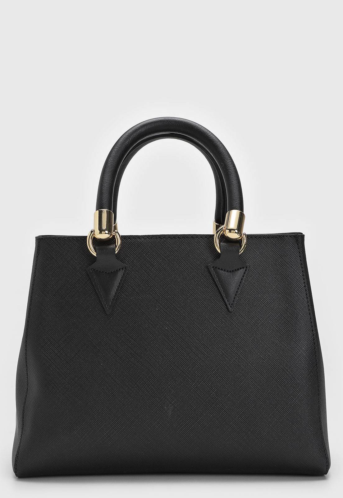 Bolsa Tiracolo Vizzano Alça Dupla Preta - Imagem 3