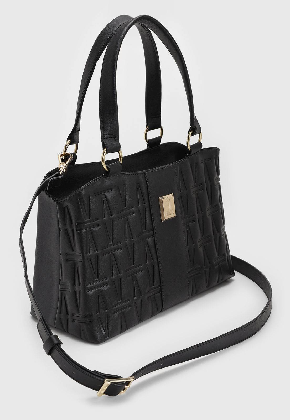 Bolsa Tiracolo Vizzano Alça Dupla Preta - Imagem 2