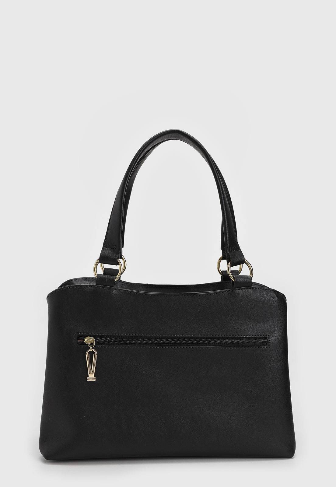 Bolsa Tiracolo Vizzano Alça Dupla Preta - Imagem 3