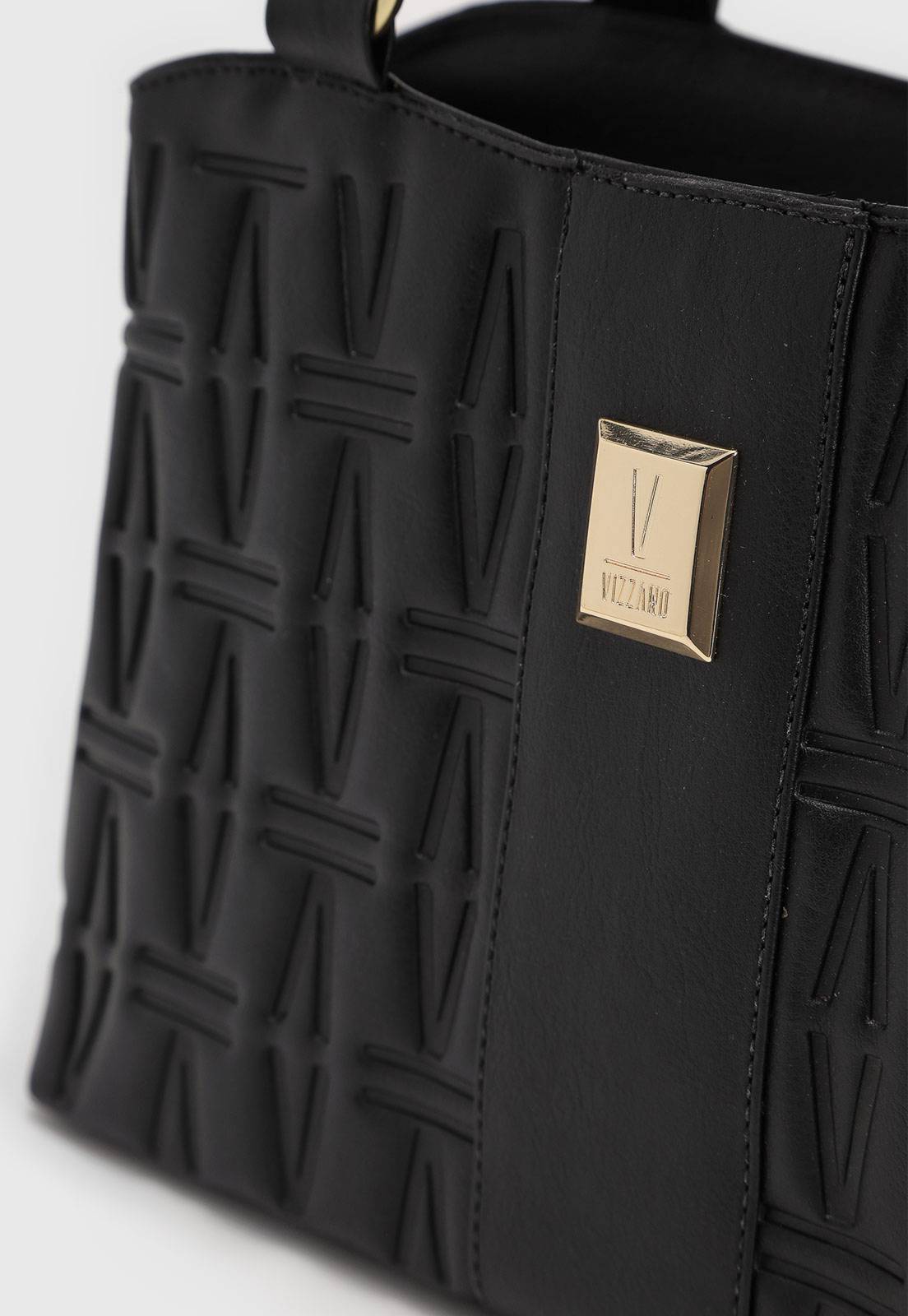 Bolsa Tiracolo Vizzano Alça Dupla Preta - Imagem 4