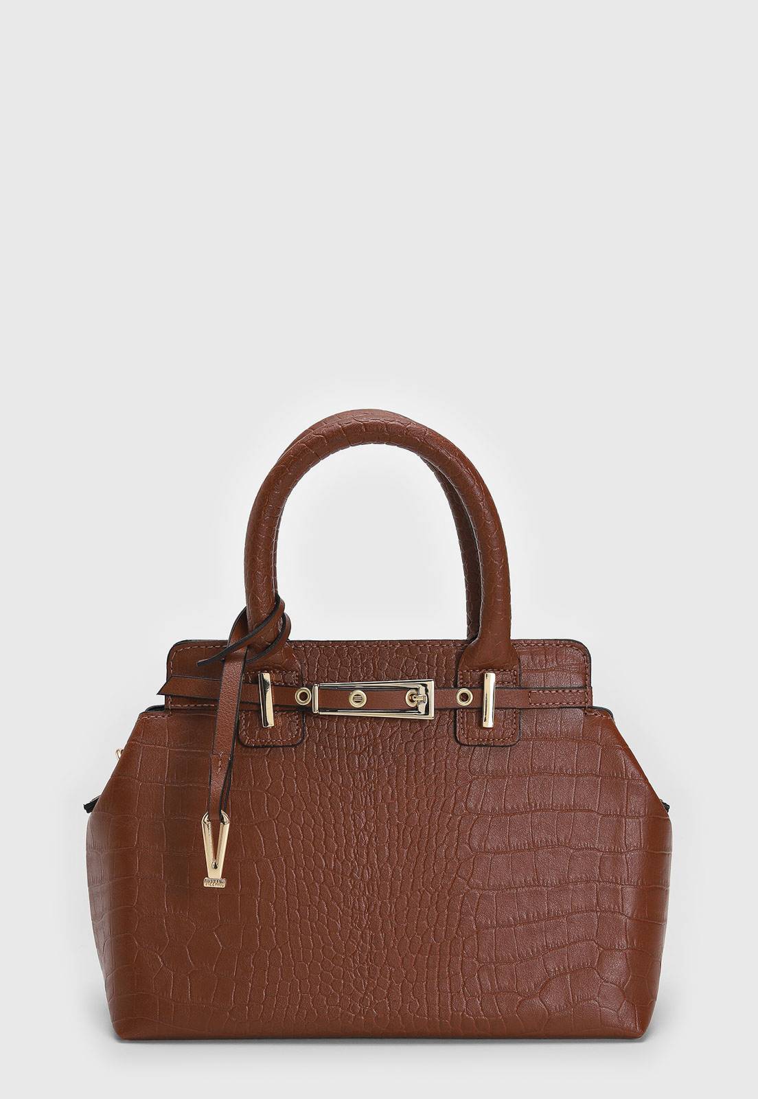 Bolsa Tiracolo Vizzano Croco Alça Dupla Marrom