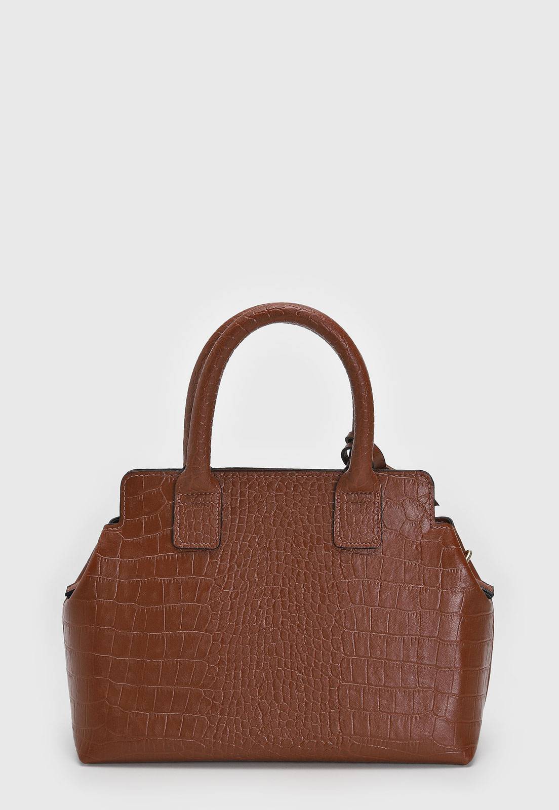 Bolsa Tiracolo Vizzano Croco Alça Dupla Marrom - Imagem 3