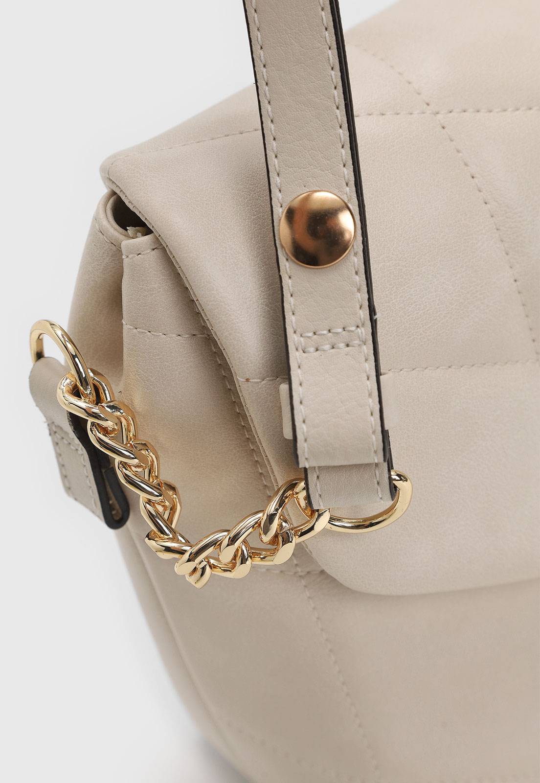 Bolsa Tiracolo Vizzano Matelassê Off-White - Imagem 6