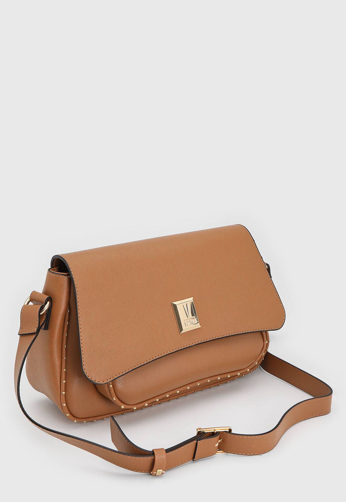 Bolsa Transversal Vizzano Alça Ajustável Preto | Caramelo | Off White - Imagem 3