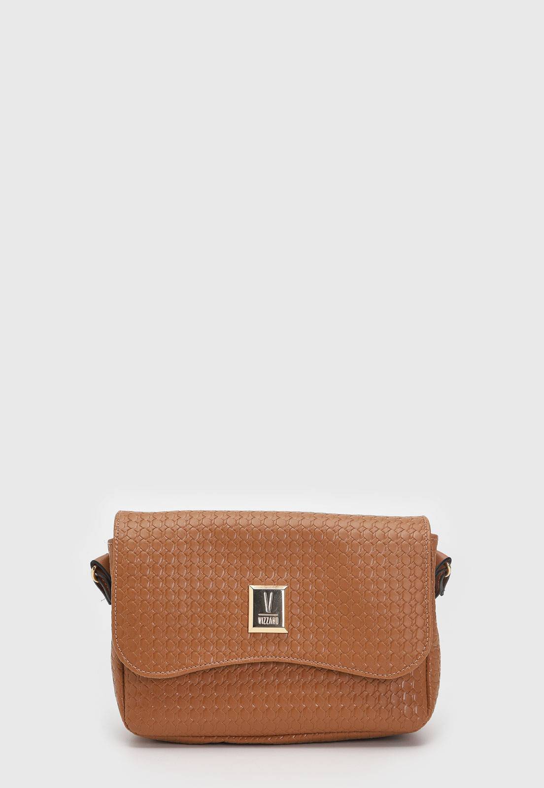 Bolsa Transversal Vizzano Alça Ajustável Preto | Caramelo | Off White - Imagem 3