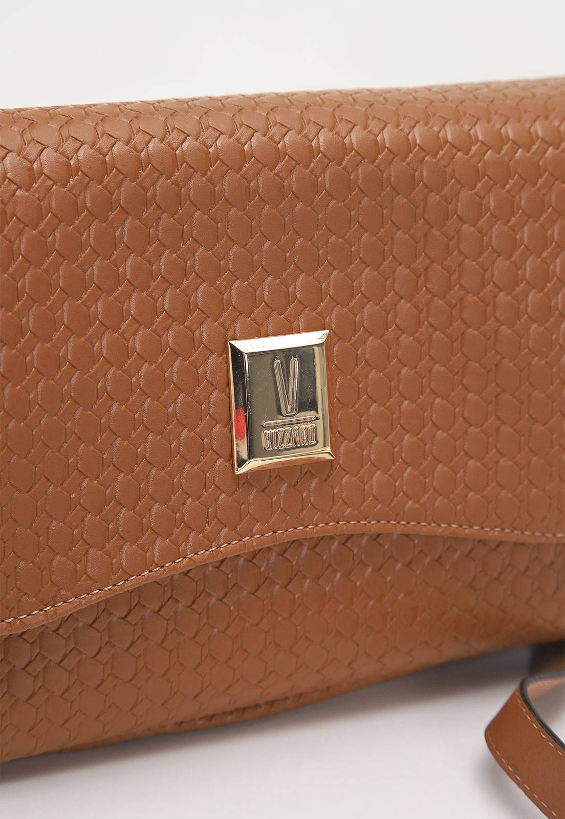 Bolsa Transversal Vizzano Alça Ajustável Preto | Caramelo | Off White - Imagem 11