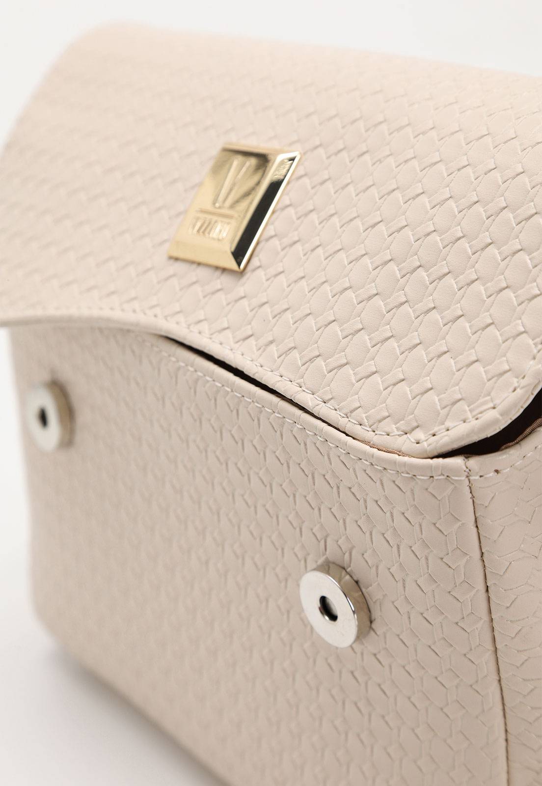 Bolsa Transversal Vizzano Alça Ajustável Preto | Caramelo | Off White - Imagem 12