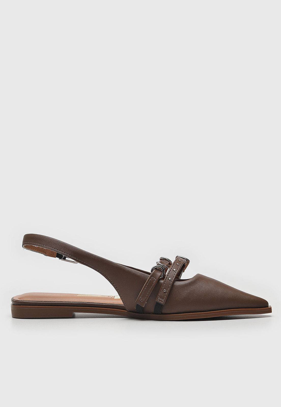 Sapatilha Slingback Vizzano Fivelas Vermelha | Marrom | Off-White - Imagem 5