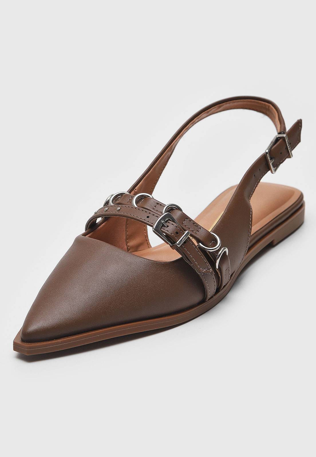 Sapatilha Slingback Vizzano Fivelas Vermelha | Marrom | Off-White - Imagem 8