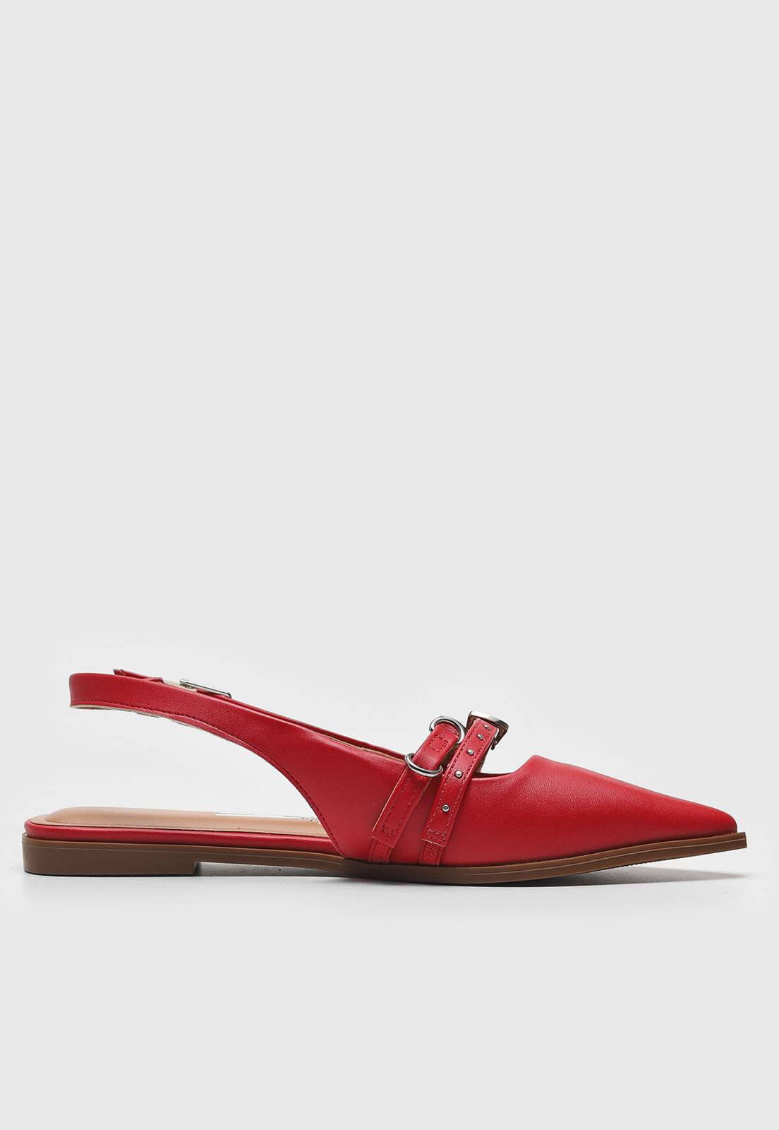 Sapatilha Slingback Vizzano Fivelas Vermelha | Marrom | Off-White - Imagem 4