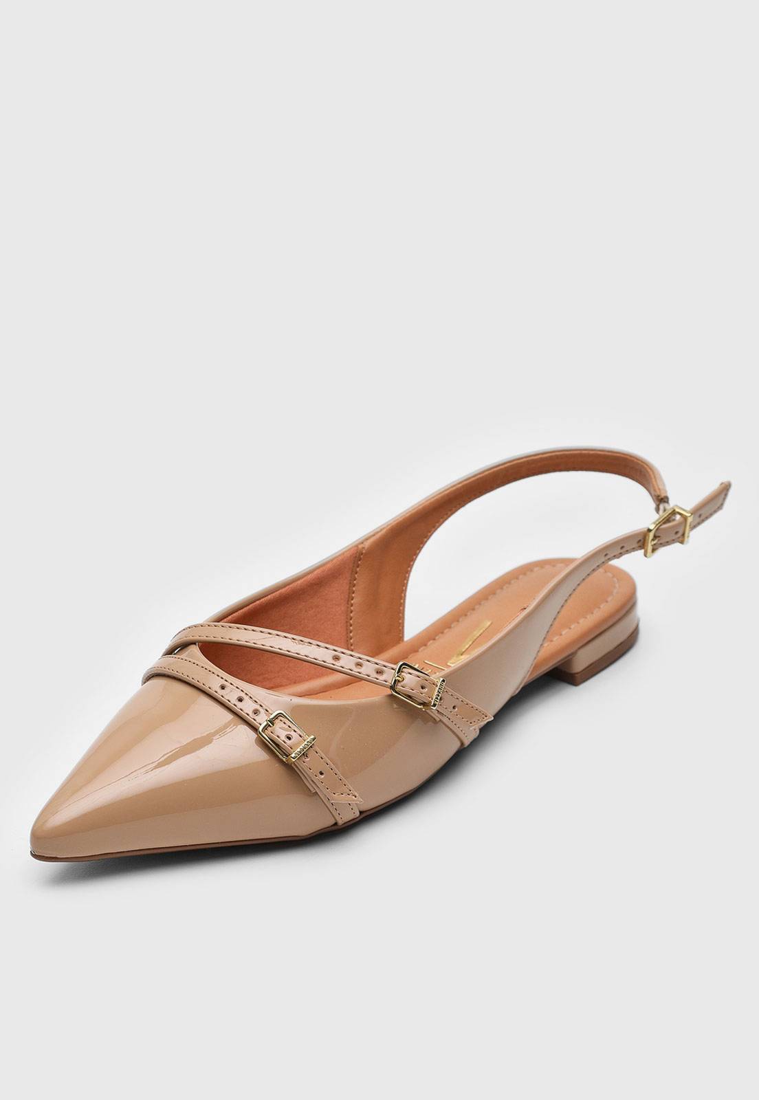 Sapatilha Slingback Vizzano Verniz Bege - Imagem 3