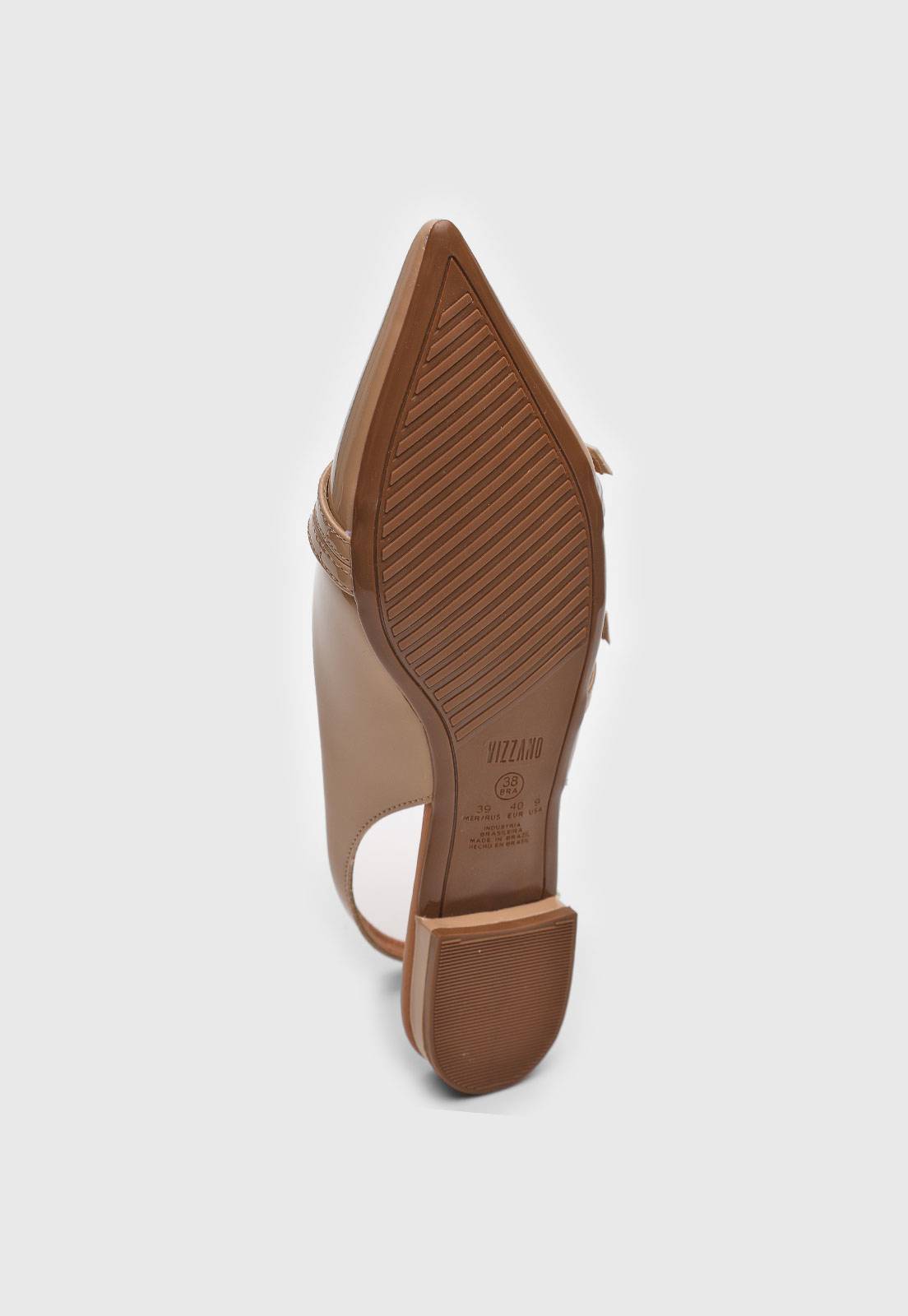 Sapatilha Slingback Vizzano Verniz Bege - Imagem 6