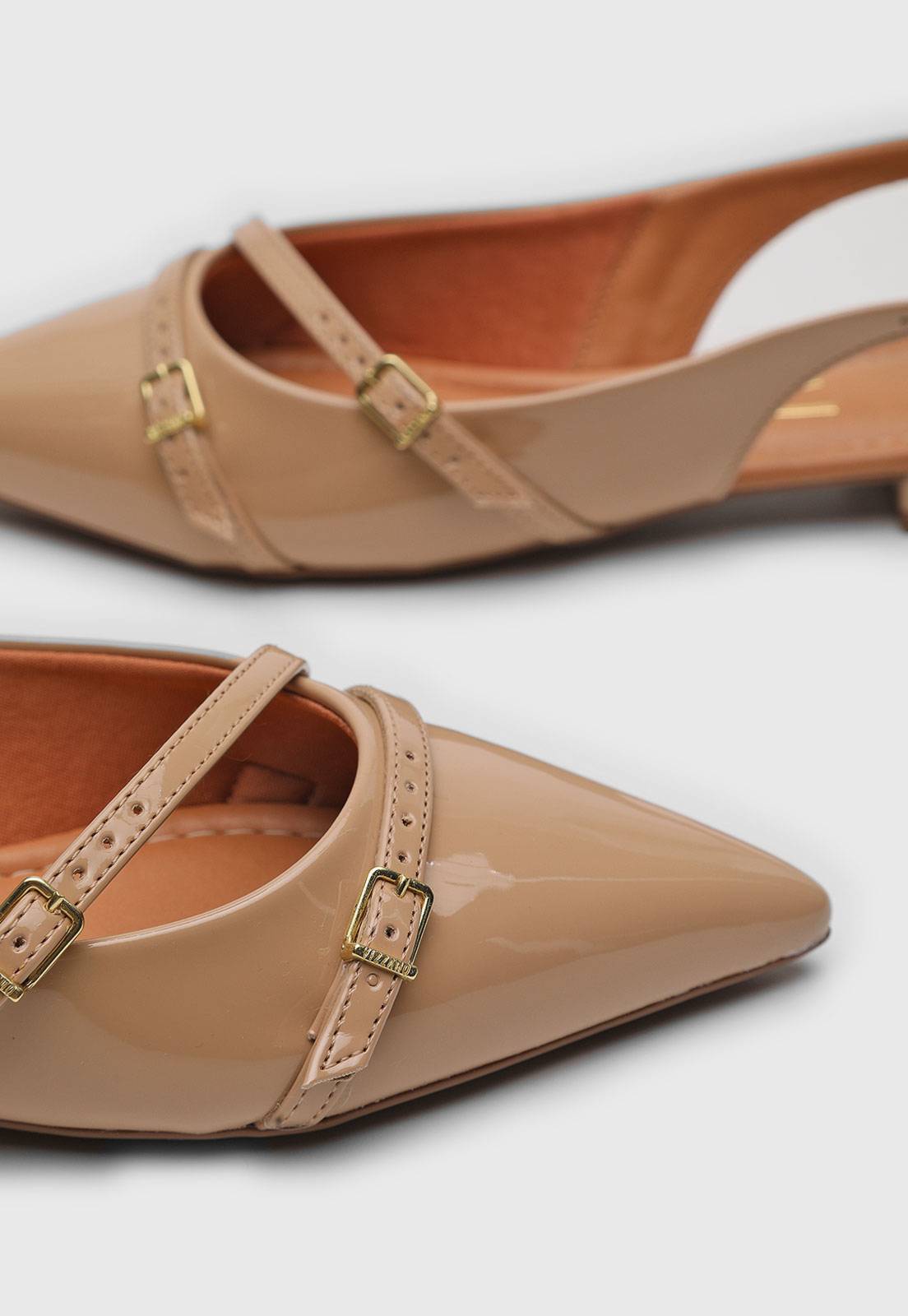 Sapatilha Slingback Vizzano Verniz Bege - Imagem 5