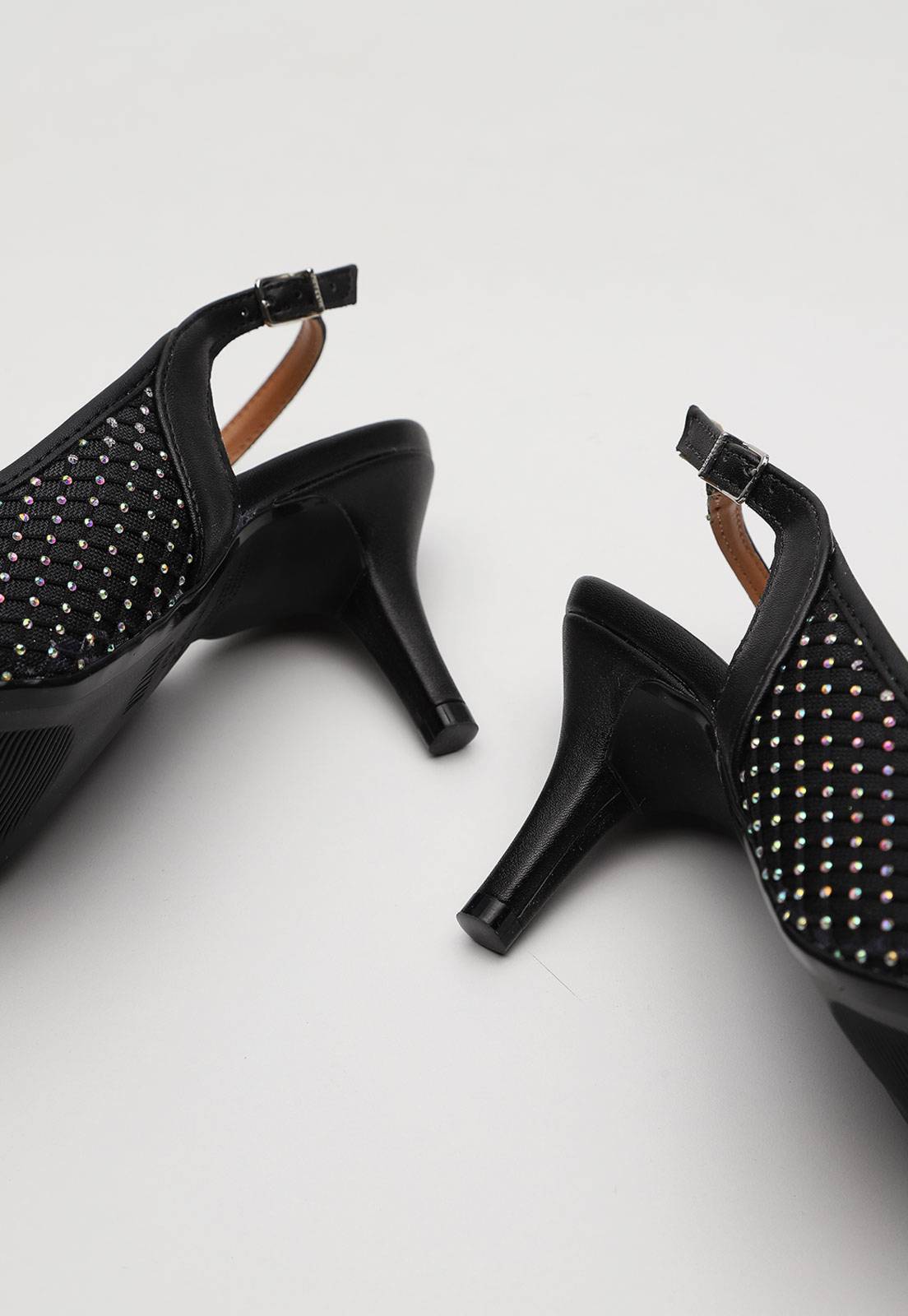 Scarpin Slingback Vizzano Aplicação Hotfix Preto - Imagem 5