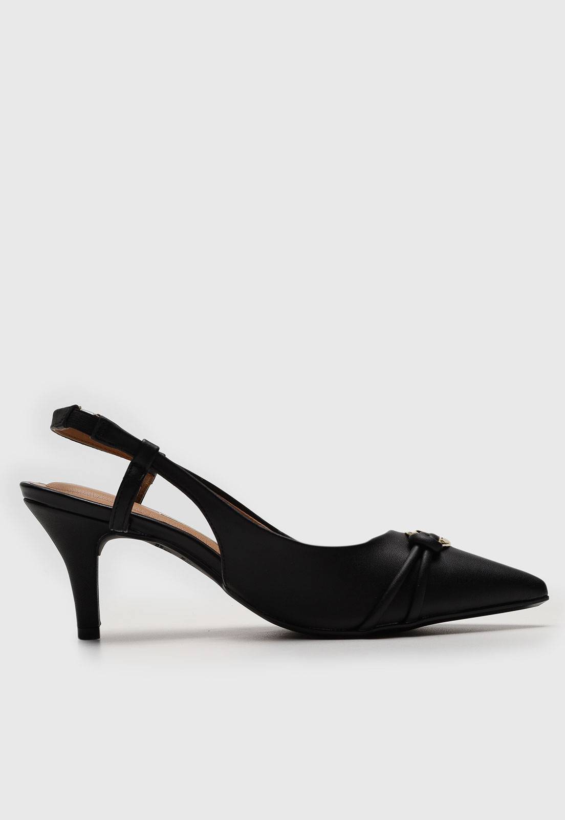 Scarpin Slingback Vizzano Aplicação Preto - Imagem 2