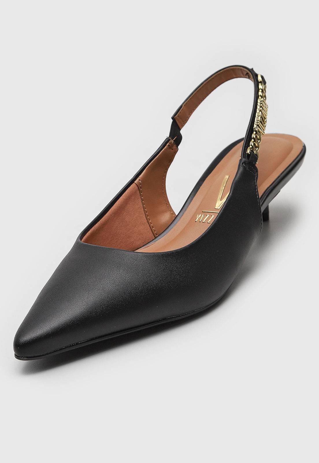 Scarpin Slingback Vizzano Aplicação Preto - Imagem 3