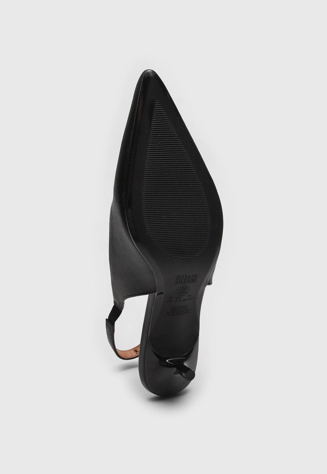Scarpin Slingback Vizzano Aplicação Preto - Imagem 6