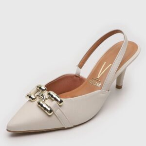 Scarpin Slingback Vizzano Fivela Off-White