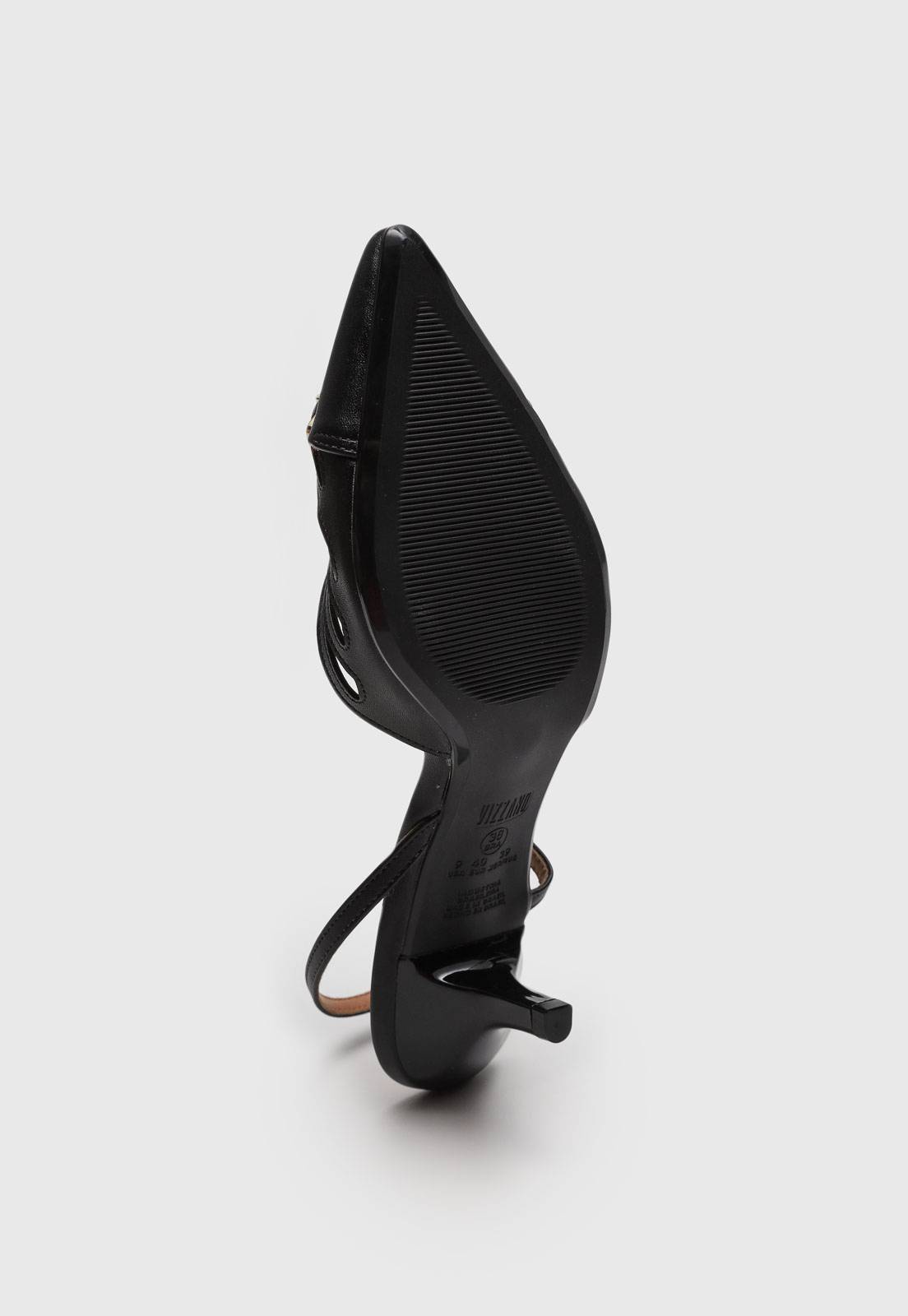Scarpin Slingback Vizzano Fivelas Preto - Imagem 5