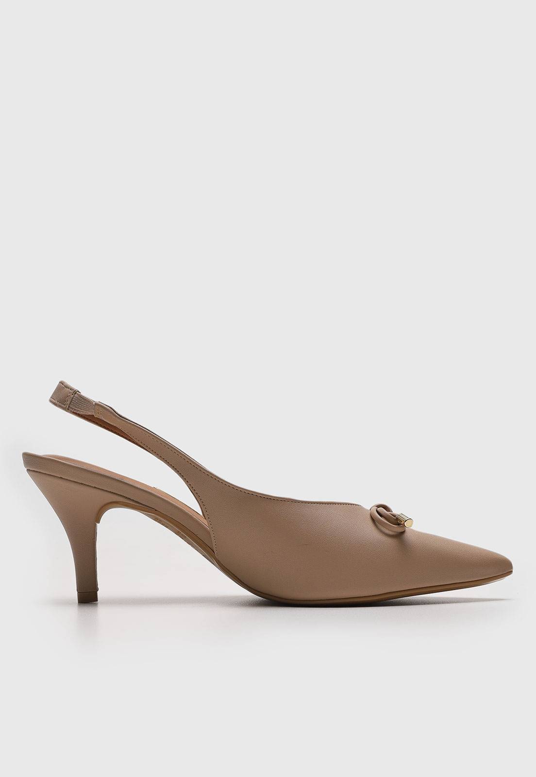Scarpin Slingback Vizzano Laço Bege - Imagem 2