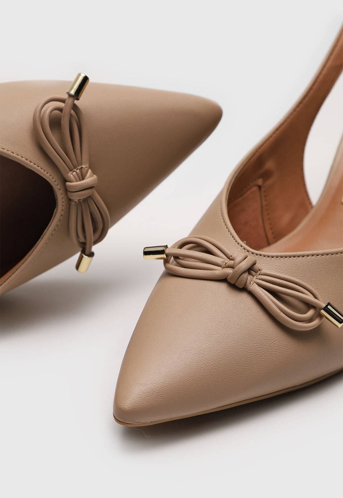 Scarpin Slingback Vizzano Laço Bege - Imagem 5