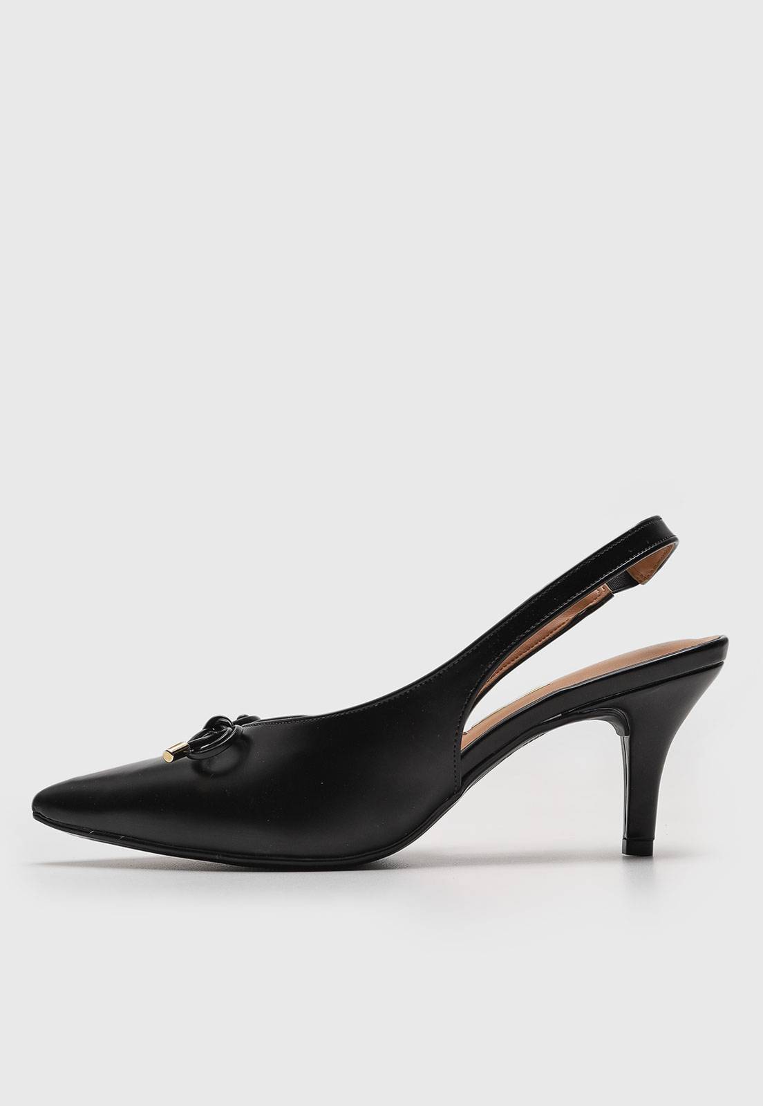 Scarpin Slingback Vizzano Laço Preto