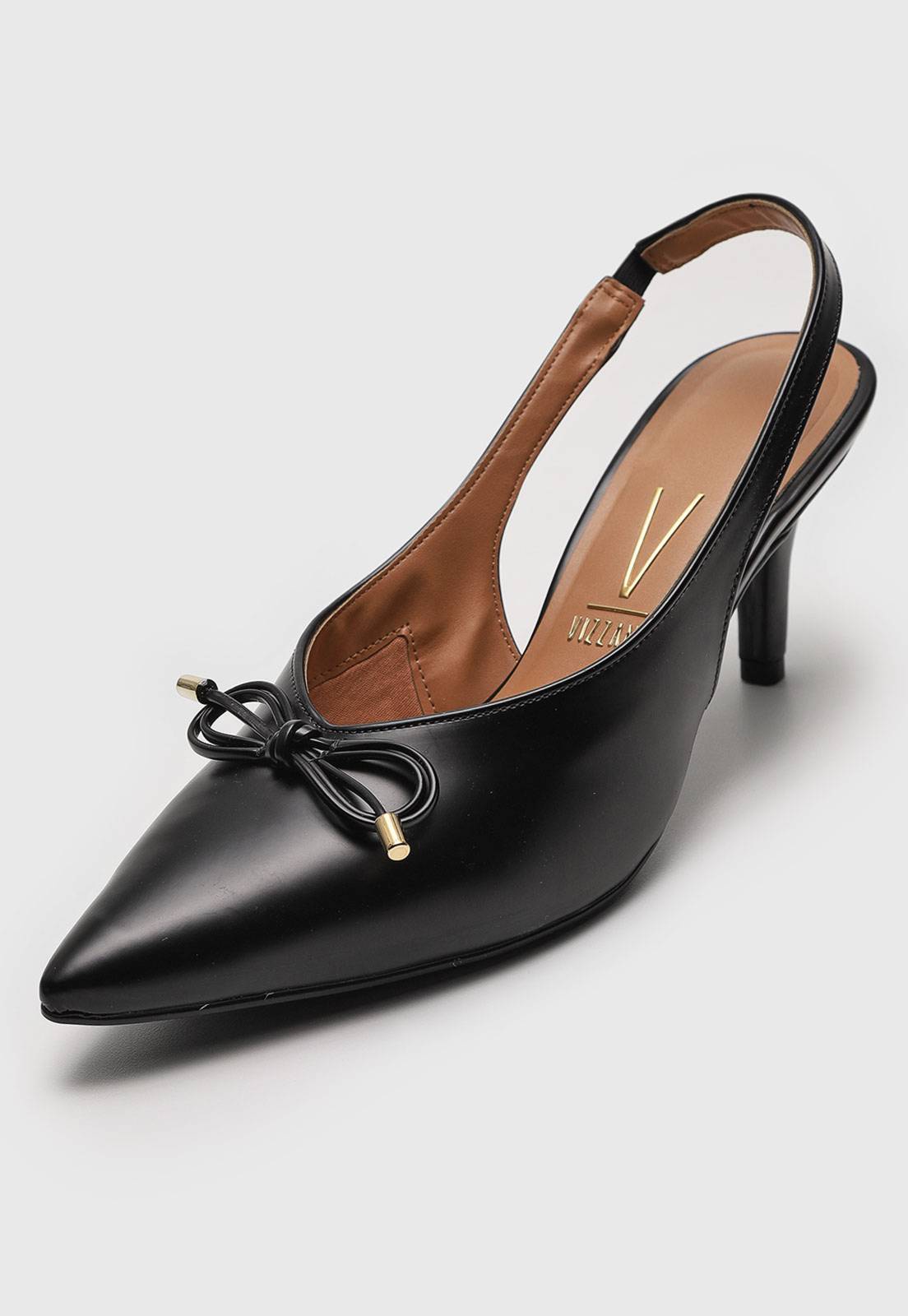 Scarpin Slingback Vizzano Laço Preto - Imagem 3