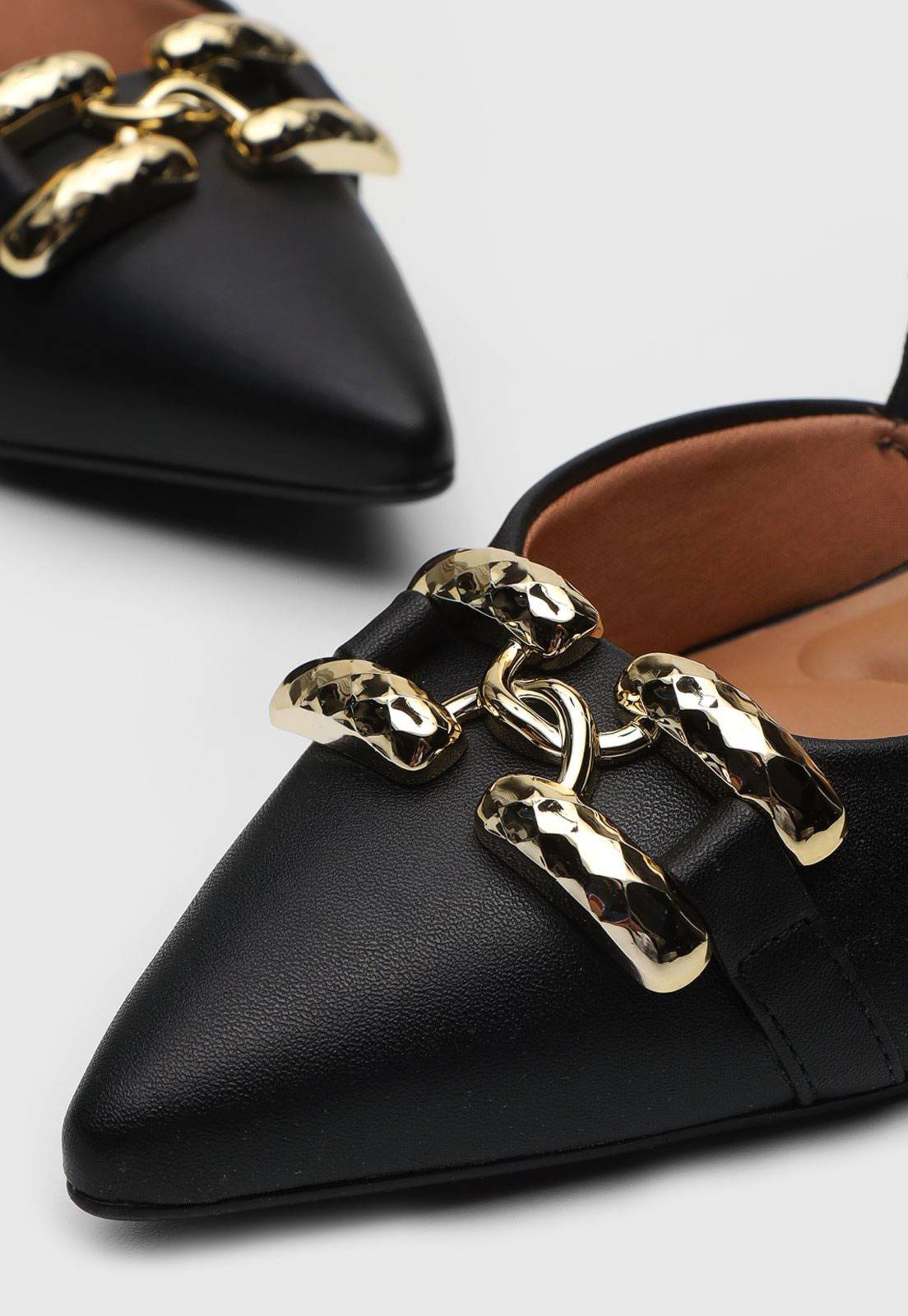 Scarpin Slingback Vizzano Salto Fino Preto - Imagem 2