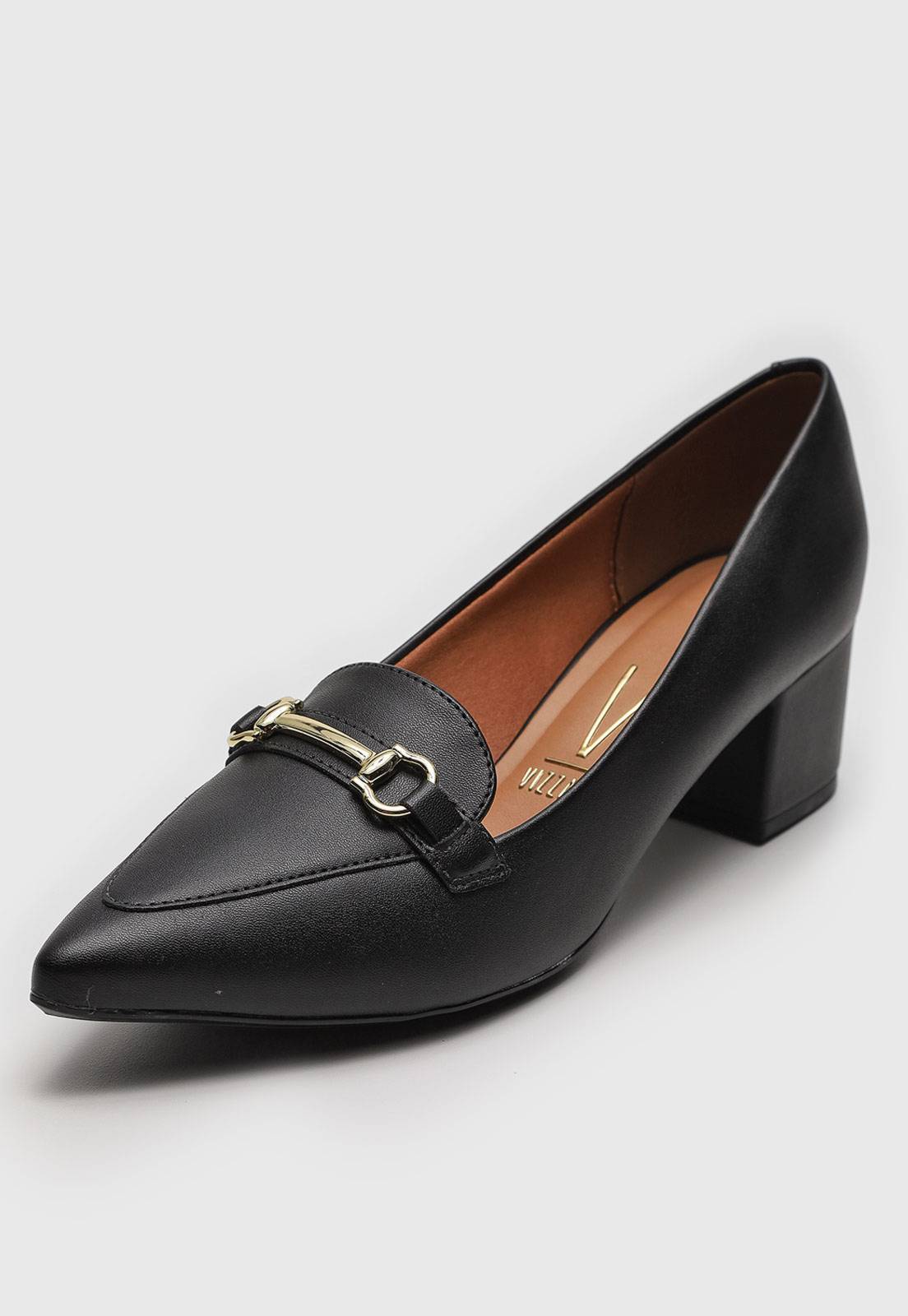 Scarpin Vizzano Salto Grosso Preto - Imagem 5