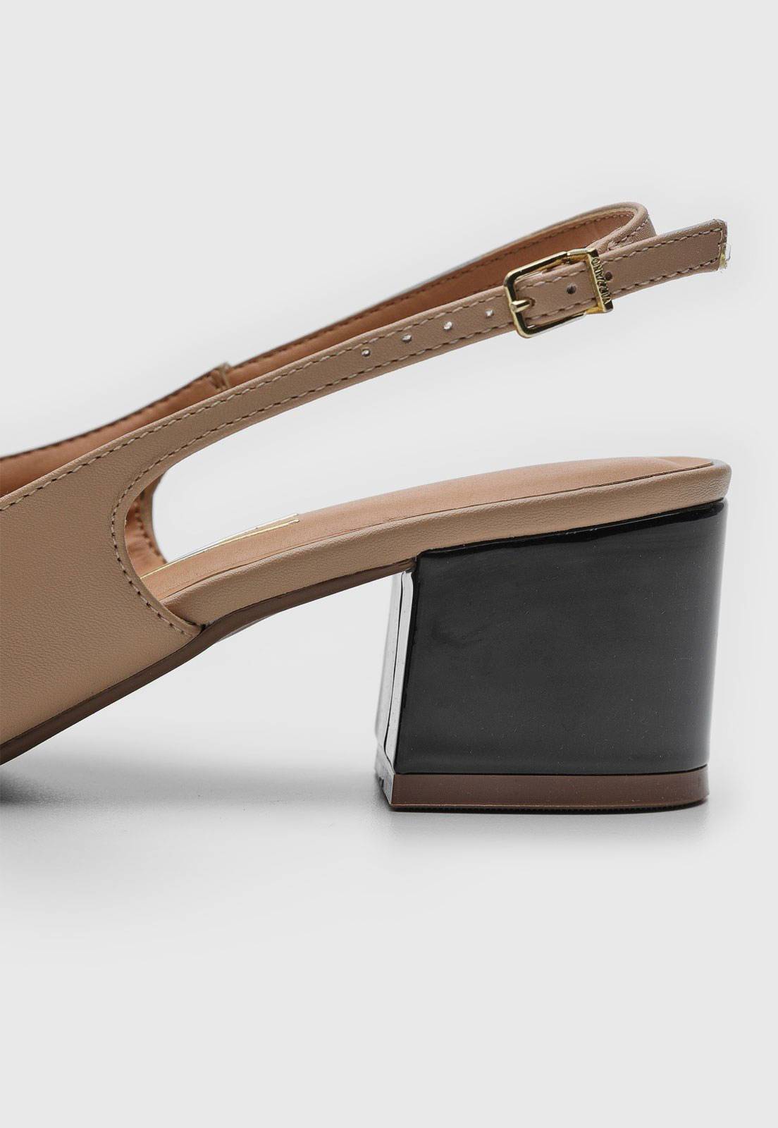 Scarpin Vizzano Slingback Bege - Imagem 5